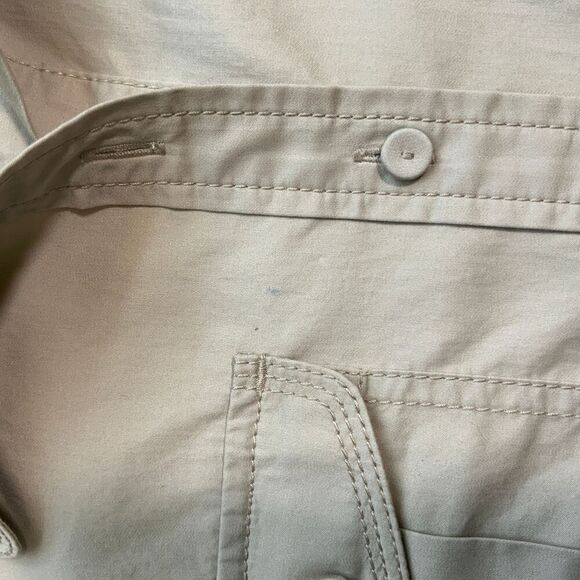 Liz Claiborne Tan Button Front Long Sleeve Normcore Utility Shirtdress Large P - Picture 7 of 16